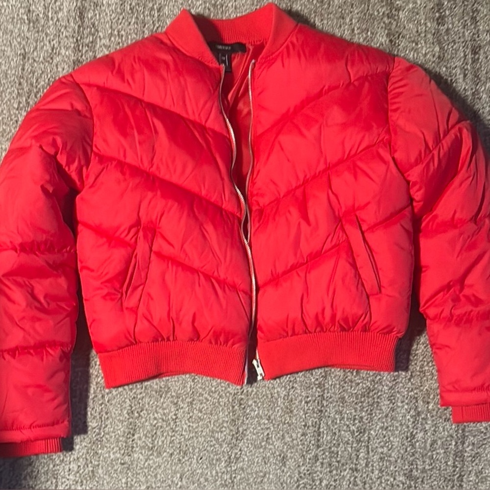 Forever 21 Red Bomber Jacket